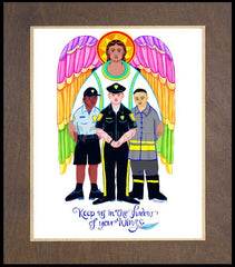 Wood Plaque Premium - St. Michael Archangel: Patron of Police and First Responders by M. McGrath