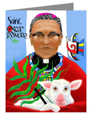 Custom Text Note Card - St. Oscar Romero by M. McGrath