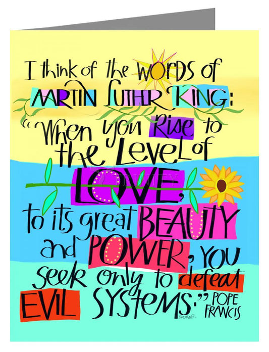 Martin Luther King Quote by Pope Frances - Note Card Custom Text