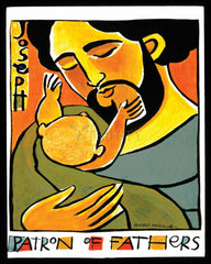 Wood Plaque - St. Joseph, Patron of Fathers by M. McGrath