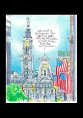 Holy Card - Pope Francis: Philly City Hall by M. McGrath