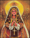 Wood Plaque - Mary, Queen of the Rosary by M. McGrath