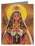 Custom Text Note Card - Mary, Queen of the Rosary by M. McGrath