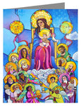 Custom Text Note Card - Mary, Queen of the Saints by M. McGrath