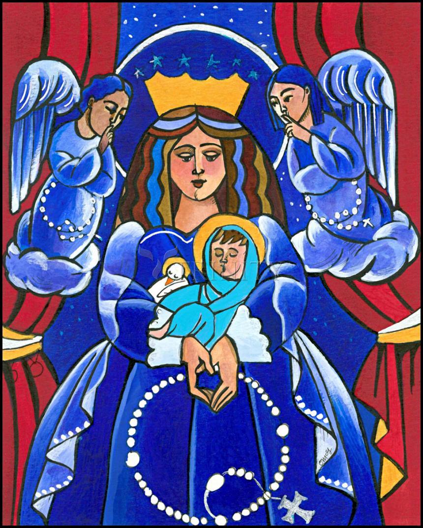 Mary, Queen of Heaven - Wood Plaque by Br. Mickey McGrath, OSFS - Trinity Stores