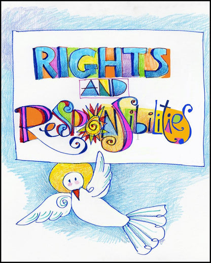 Rights and Responsibilities - Wood Plaque by Br. Mickey McGrath, OSFS - Trinity Stores