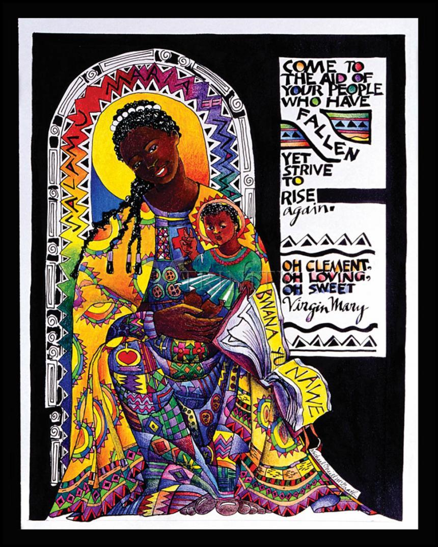 Salamu Maria 'Hail Mary' in Swahili - Wood Plaque