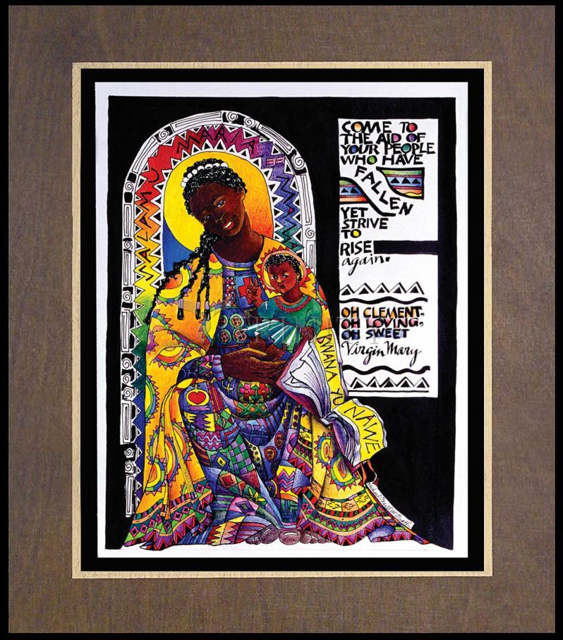 Salamu Maria 'Hail Mary' in Swahili - Wood Plaque Premium by Br. Mickey McGrath, OSFS - Trinity Stores
