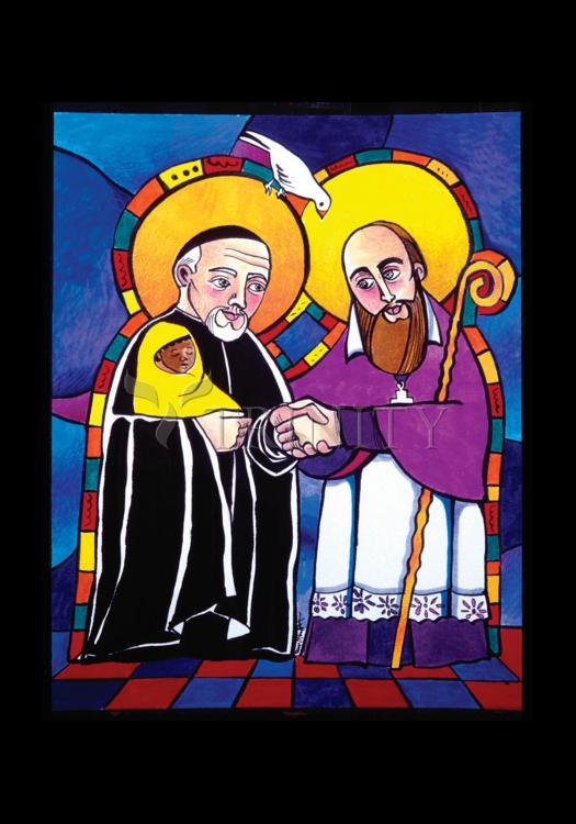 Sts. Francis de Sales and Vincent de Paul - Holy Card