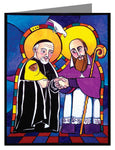 Custom Text Note Card - Sts. Francis de Sales and Vincent de Paul by M. McGrath