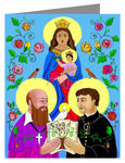 Custom Text Note Card - Sts. Francis de Sales and John Bosco by M. McGrath