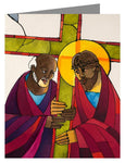 Note Card - Stations of the Cross - 5 Simon Helps Jesus Carry the Cross by M. McGrath
