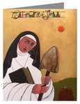 Custom Text Note Card - St. Catherine of Siena by M. McGrath