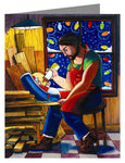 Custom Text Note Card - St. Joseph and Son's Christmas by M. McGrath