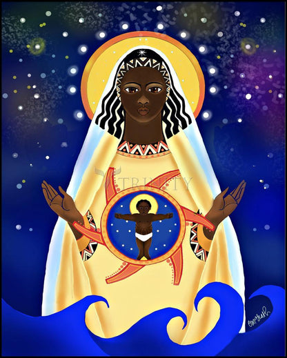 Mary, Star of the Sea - Wood Plaque by Br. Mickey McGrath, OSFS - Trinity Stores