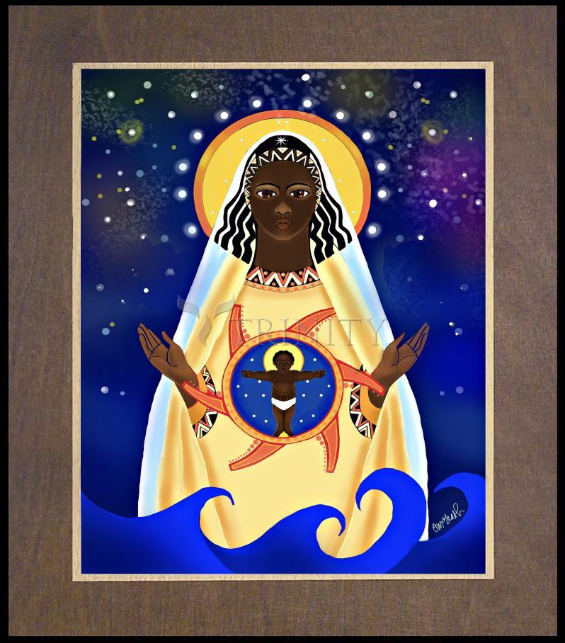 Mary, Star of the Sea - Wood Plaque Premium by Br. Mickey McGrath, OSFS - Trinity Stores