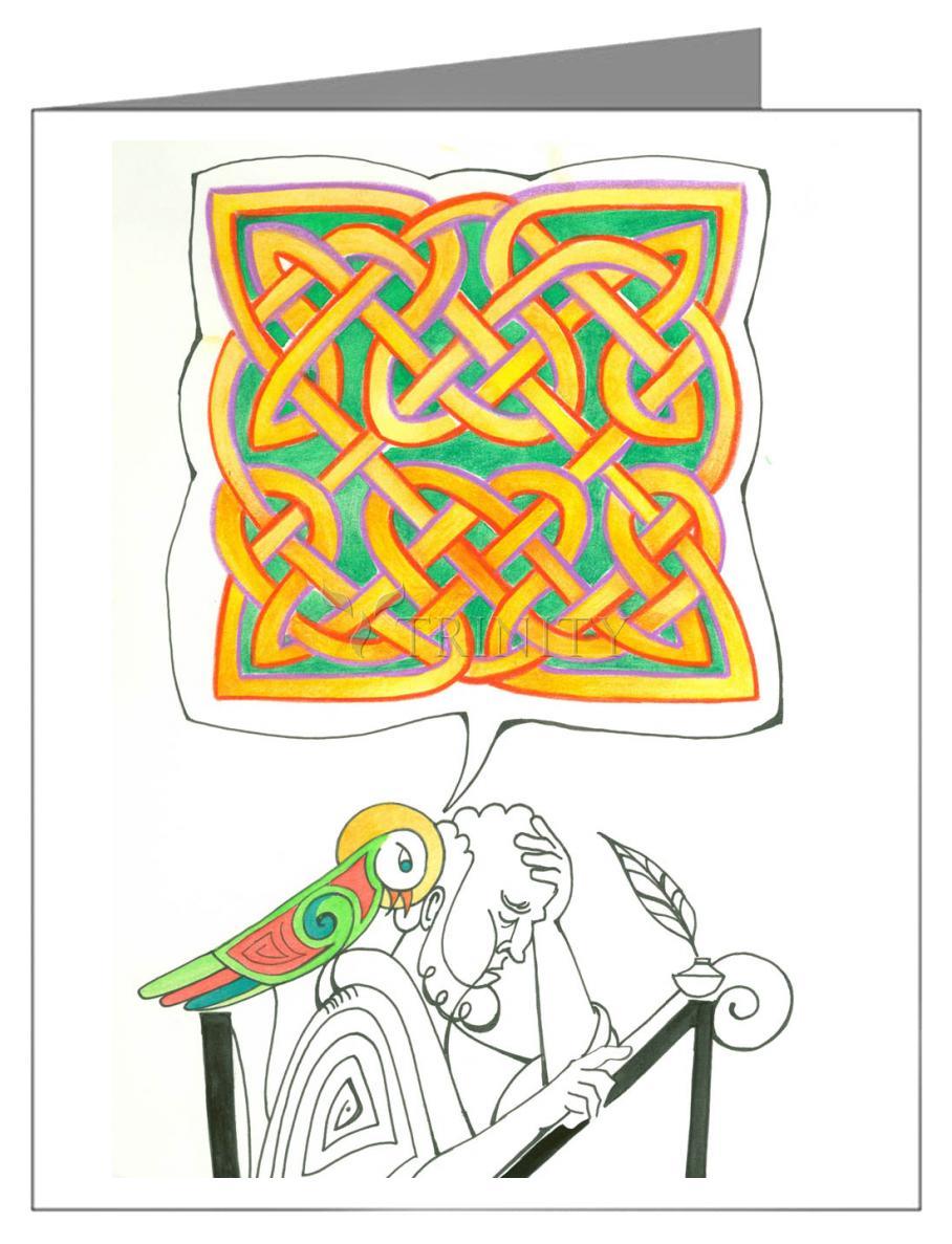Celtic Talking Bird - Note Card Custom Text
