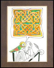 Wood Plaque Premium - Celtic Talking Bird by M. McGrath