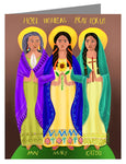 Custom Text Note Card - Sts. Mary, Ann, Kateri - Holy Women Pray for Us by M. McGrath