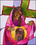 Wood Plaque - Stations of the Cross - 6 St. Veronica Wipes the Face of Jesus by M. McGrath