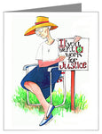 Custom Text Note Card - Work for Justice by M. McGrath