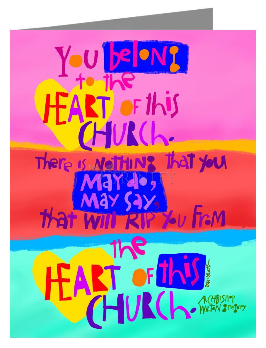 You Belong to the Heart of this Church - Note Card Custom Text
