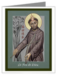 Custom Text Note Card - St. Francis, Le Fou de Dieu by M. Reyes