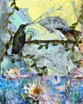 Giclée Print - Birds Singing Above White Heron by B. Gilroy
