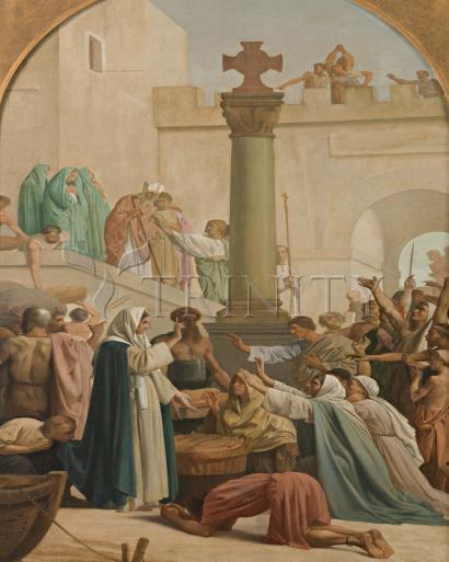 St. Genevieve Distributing Bread to Poor During Siege of Paris - Giclee Print