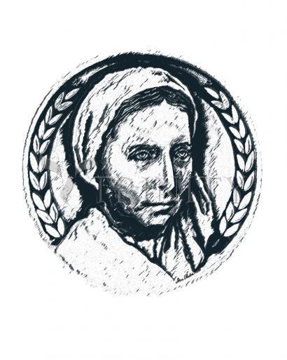 St. Bernadette of Lourdes - Pen and Ink - Giclee Print