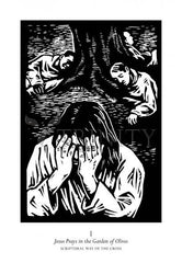 Giclée Print - Scriptural Stations of the Cross 01 - Jesus Prays in the Garden of Olives by J. Lonneman