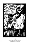 Giclée Print - Scriptural Stations of the Cross 08 - Simon Helps Jesus Carry the Cross by J. Lonneman