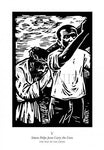 Giclée Print - Traditional Stations of the Cross 05 - Simon Helps Carry the Cross by J. Lonneman
