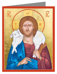 Custom Text Note Card - Good Shepherd by R. Gerwing