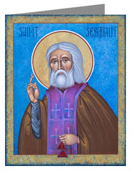 Custom Text Note Card - St. Seraphim by R. Gerwing