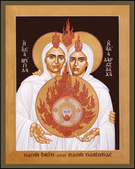 Wood Plaque - Sts. Brigid and Darlughdach of Kildare by R. Lentz