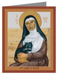 Custom Text Note Card - St. Clare of Assisi by R. Lentz