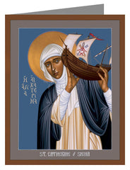 Custom Text Note Card - St. Catherine of Siena by R. Lentz