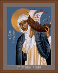 Wood Plaque - St. Catherine of Siena by R. Lentz