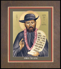 Wood Plaque Premium - St. Damien the Leper by R. Lentz