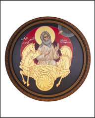 Wood Plaque - St. Elias the Prophet by R. Lentz