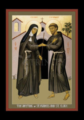 Holy Card - Meeting of Sts. Francis and Clare by R. Lentz