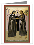 Custom Text Note Card - Meeting of Sts. Francis and Clare by R. Lentz
