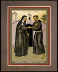 Wood Plaque Premium - Meeting of Sts. Francis and Clare by R. Lentz