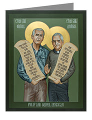 Custom Text Note Card - Philip and Daniel Berrigan by R. Lentz