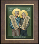 Wood Plaque Premium - Philip and Daniel Berrigan by R. Lentz