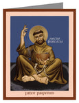 Custom Text Note Card - St. Francis, Father of the Poor by R. Lentz