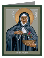 Custom Text Note Card - St. Hildegard of Bingen by R. Lentz