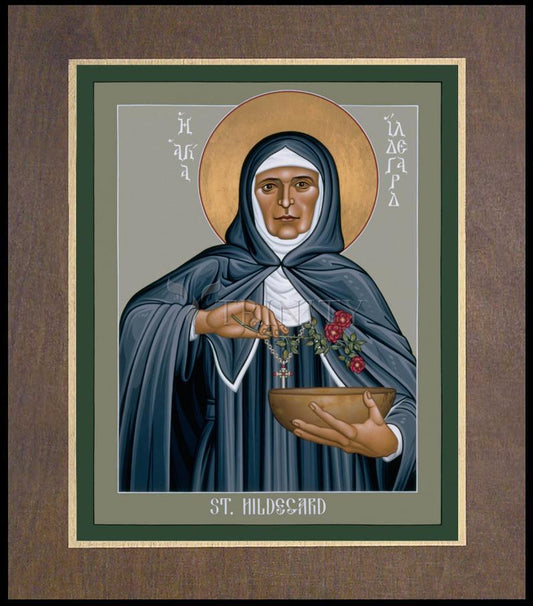 St. Hildegard of Bingen - Wood Plaque Premium