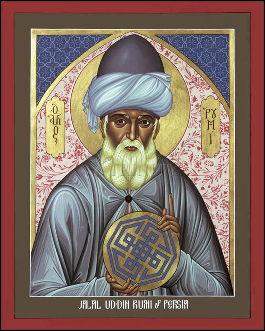 Jalal Ud-din Rumi of Persia - Wood Plaque
